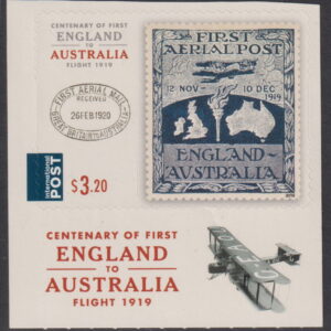 AUSTRALIA - 2019 'ANNIVERSARY OF 1st ENGLAND to AUSTRALIA FLIGHT' International Self Adhesive Mint [E9410]