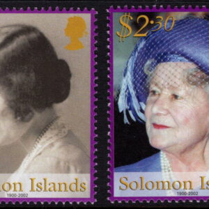 SOLOMON ISLANDS - 2002 'QUEEN MOTHER COMMEMORATION' Pair MNH [E9545]