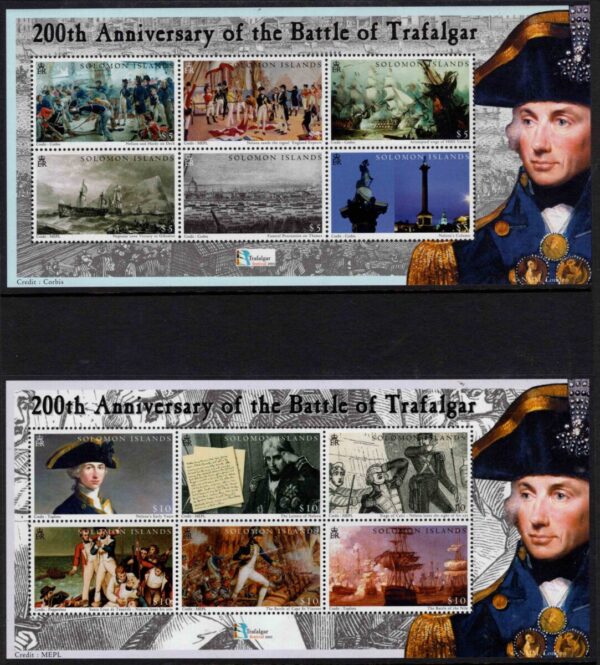 SOLOMON ISLANDS - 2005 'BICENTENARY OF BATTLE TRAFALGAR' Miniature Sheet Set of 4 MNH [E9566]