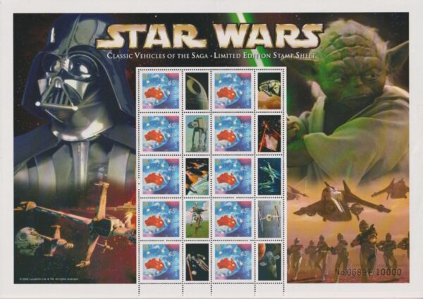 AUSTRALIA - 2002 'STAR WARS - Classic Vehicles' Limited Issue Sheetlet MNH [E9986]