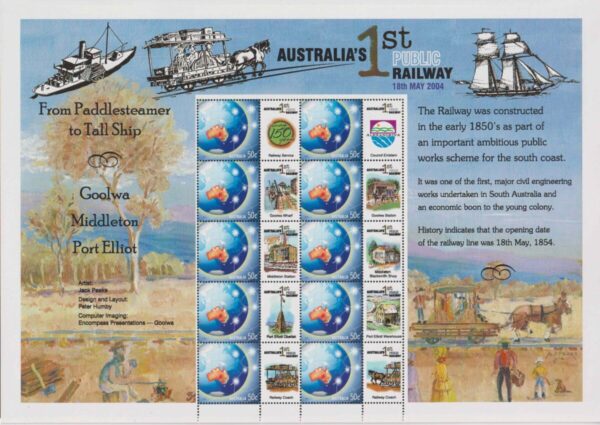 AUSTRALIA - 2003 'CELEBRATING 1st PUBLIC RAILWAY' Sheetlet MNH [E9999]