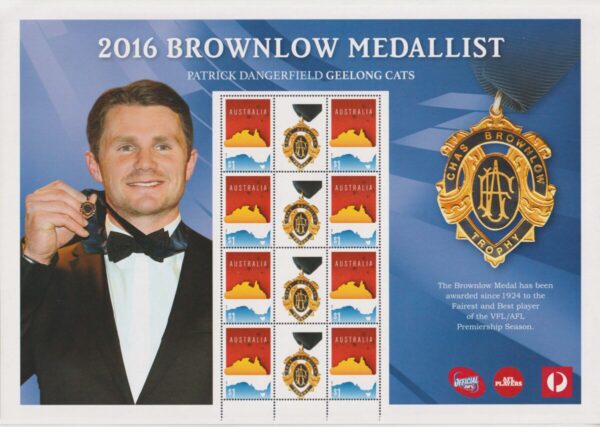 AUSTRALIA - 2016 'BROWNLOW MEDALLIST - Patrick Dangerfield' Sheetlet MNH [F0011]