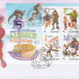 AUSTRALIA - 2019 'FAIR DINKUM AUSSIE ALPHABET' Miniature Sheet First Day Cover [E9944]