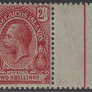 TURKS & CAICOS - 1917 2/- RED (Emerald)  SG 138b MLH Cv £30 [E9740]