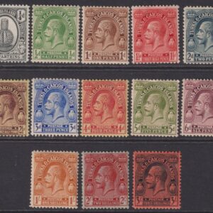 TURKS & CAICOS - 1913 Set to 3/- BLACK (Red)  SG 129/39 MLH Cv £60 [E9743]