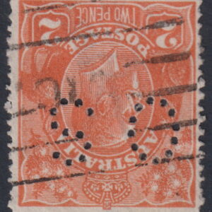 AUSTRALIA - 1920 KGV Single Wmk (INV) 2d 'ORANGE-BROWN' SGØ71w FU Cv £85 [E9746]