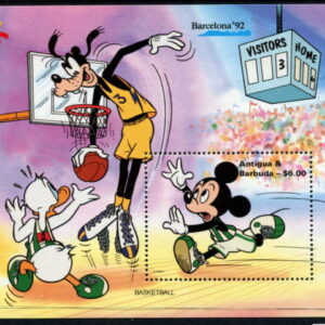 DISNEY - Antigua & Barbuda - 1992 'BARCELONA OLYMPICS BASKETBALL TEAM' Miniature Sheet MNH [F0865]