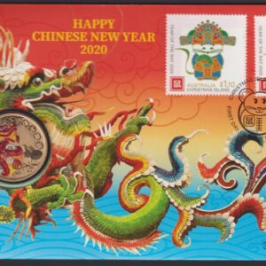 CHRISTMAS ISLAND - 2020 'HAPPY CHINESE NEW YEAR - Year of the Rat' PNC Perth Mint $1 Coin [F0460]