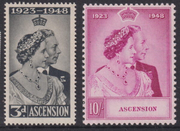 Ascension - 1948 Silver Wedding Set SG 50/51 MLH Cv £ 50 [F0070]