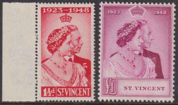 Saint Vincent - 1948 Silver Wedding Set SG 162/163 MNH Cv £ 27 [F0105]