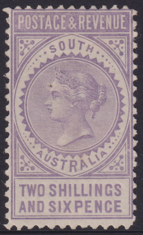 SOUTH AUSTRALIA - 1886 2/6d MAUVE P10  SG 195 MLH Cv £140 [F0215]