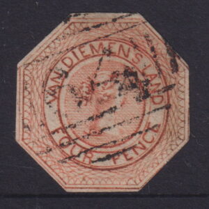 TASMANIA - 1853 4d RED-ORANGE  SG 7 Used Cv £475 [F0222]
