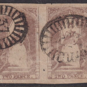 VICTORIA - 1854 2d GREY-LILAC Pair  SG 20b FU Cv £100 [F0241]