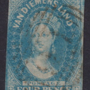 TASMANIA - 1857 4d BLUE  SG 37 GU Cv £30 [F0264]