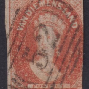 TASMANIA - 1857 1d Pale RED-BROWN  SG 26 FU Cv £45 [F0270]