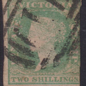 VICTORIA - 1854 2/- Dull Bluish GREEN  SG 95 GU Cv £250 [F0276]