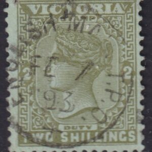 VICTORIA - 1893 2/- OLIVE-GREEN  SG 304 FU Cv £8 [F0287]