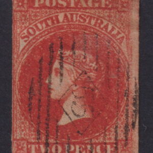 SOUTH AUSTRALIA - 1856 2d Blood RED  SG 8 FU Cv £65 [F0293]