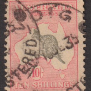 AUSTRALIA  Roos - 1932 CofA Wmk 10/- GREY & PINK  SG 136 GU Cv $300 [F0474]