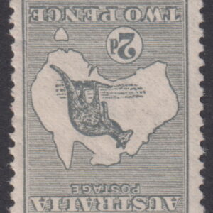 AUSTRALIA  Roos - 1913 1st Wmk (INV) 2d GREY  SG 3w MNH Cv $575 [F0481]