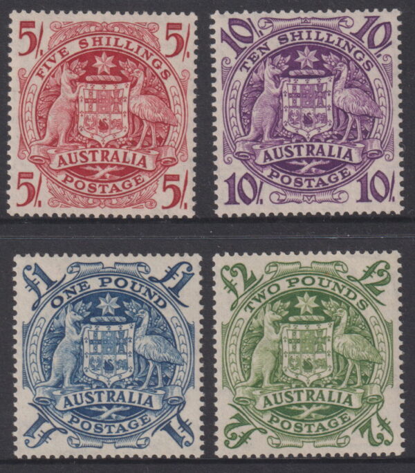AUSTRALIA   - 1949 Set to £2 ARMS  SG 224a/d MNH Cv £140 [F0491]