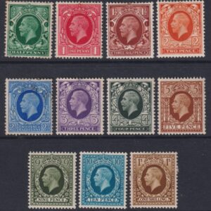 GREAT BRITAIN - 1934 Set to 1/- 'BISTRE BROWN'   SG 439-449 MH Cv £50 [F0760]
