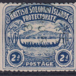 BRITISH SOLOMON IS. - 1907 2d 'INDIGO'  SG 3  FU Cv £32 [F0764]