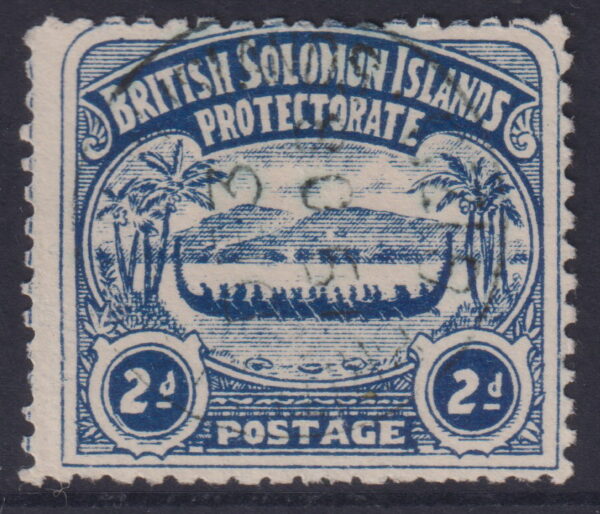 BRITISH SOLOMON IS. - 1907 2d 'INDIGO'  SG 3  FU Cv £32 [F0764]