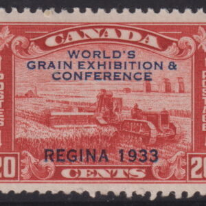 CANADA - 1933 20c 'RED' Grain Exhibition  SG 330 MVLH Cv £22 [F0782]