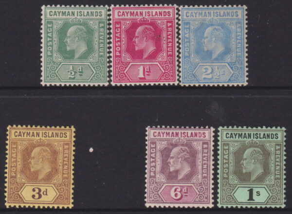 CAYMAN ISLANDS - 1907 Part Set to 1/- BLACK (Green) SG 25//31 MLH Cv £60 [F0784]