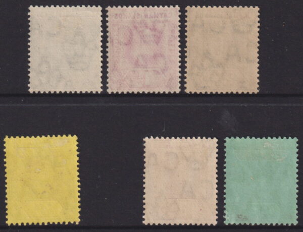 CAYMAN ISLANDS - 1907 Part Set to 1/- BLACK (Green) SG 25//31 MLH Cv £60 [F0784]