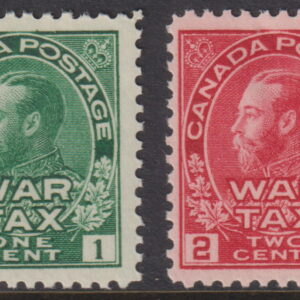 CANADA - 1915 2c 'CARMINE RED' War Tax  SG 228-229 MVLH Cv £35 [F0790]