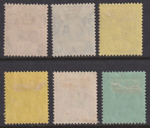 CAYMAN ISLANDS - 1912 Set to 1/- 'BLACK/GREEN'  SG 43/48 MLH Cv £24 [F0793]