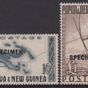 PAPUA NEW GUINEA 1952 to £1 'DEEP BROWN' Specimens  SG 14-15s MNH Cv £75 [F0804]