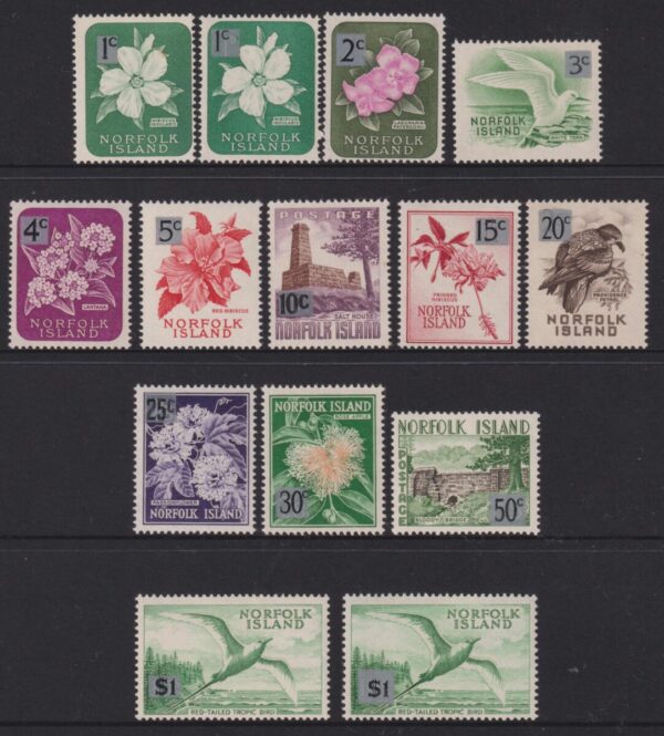 NORFOLK ISLAND - 1966 Set to $1 on 10/- 'EMERALD'  SG 60/71 MNH Cv £10 [F0813]