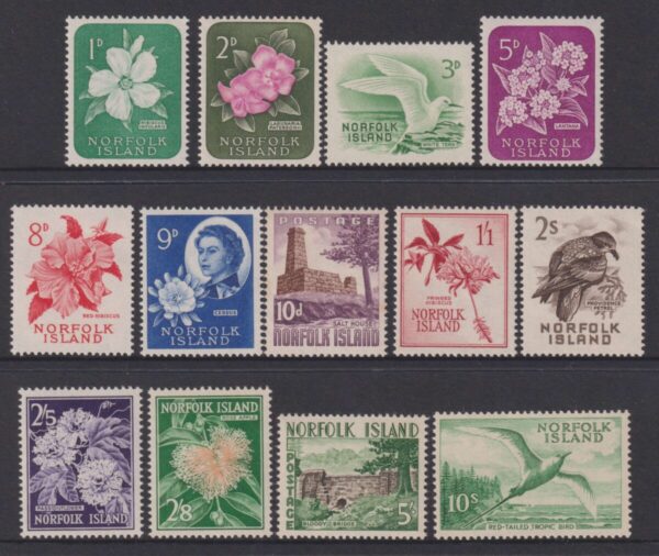 NORFOLK ISLAND - 1960 Set to 10/- 'EMERALD'  SG 24/36 MNH Cv £40 [F0815]
