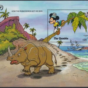 DISNEY - Gambia - 1991 'HOW THE RHINO GOT HIS SKIN' Miniature Sheet MNH [F0861]