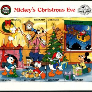 DISNEY - Grenada - 1988 'MICKEY'S CHRISTMAS EVE' Sheetlet MNH [F0859]