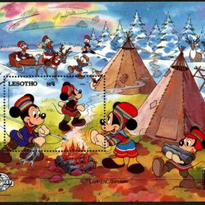 DISNEY - Lesotho - 1988 'HELSINK SIGHTS - Mickey in Lapps' Miniature Sheet MNH [F0831]