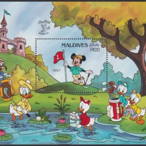 DISNEY - Maldives - 1990 'BRITISH SPORTS - Mickey playing Golf' Miniature Sheet MNH [F0908]
