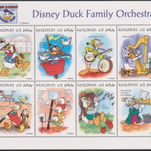 DISNEY - Maldives - 1995 'DONALD'S FAMILY ORCHESTRA' Sheetlet MNH [F0906]