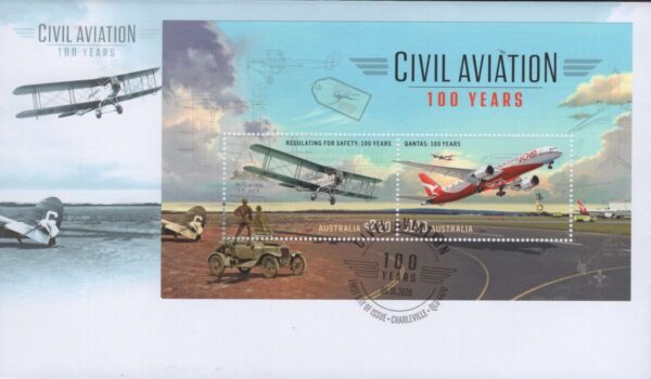 AUSTRALIA - 2020 'CIVIL AVIATION' Miniature Sheet First Day Cover [F1007]