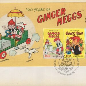 AUSTRALIA - 2021 '100 YEARS GINGER MEGS' Miniature Sheet First Day Cover [F1019]