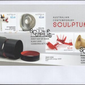 AUSTRALIA - 2021 'CONTEMPORARY SCULPTURE' Miniature Sheet First Day Cover [F1022]