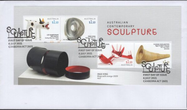 AUSTRALIA - 2021 'CONTEMPORARY SCULPTURE' Miniature Sheet First Day Cover [F1022]