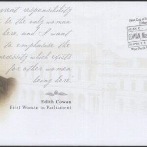 AUSTRALIA - 2021 '1st WOMAN IN PARLIAMENT - Edith Cowan' First Day Cover [F1029]