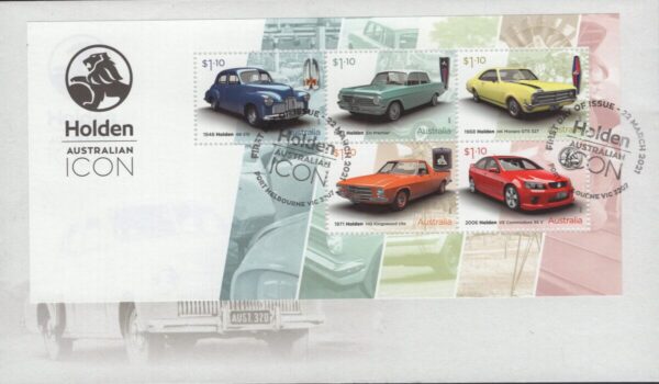 AUSTRALIA - 2021 'HOLDEN - Australian Icon' Miniature Sheet First Day Cover [F1039]