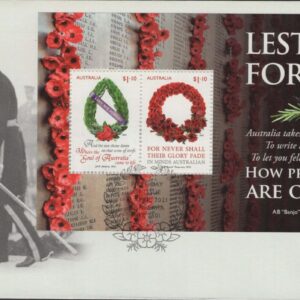 AUSTRALIA - 2021 'LEST WE FORGET' Miniature Sheet First Day Cover [F1043]