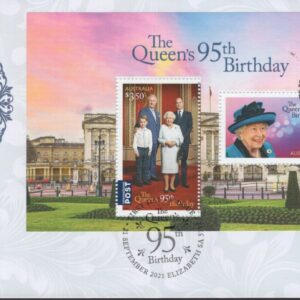 AUSTRALIA - 2021 'QUEEN'S 95th BIRTHDAY' Miniature Sheet First Day Cover [F1059]