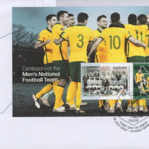 AUSTRALIA - 2022 'CENTENARY of MEN'S NATIONAL FOOTBALL TEAM' Miniature Sheet First Day Cover [F1080]